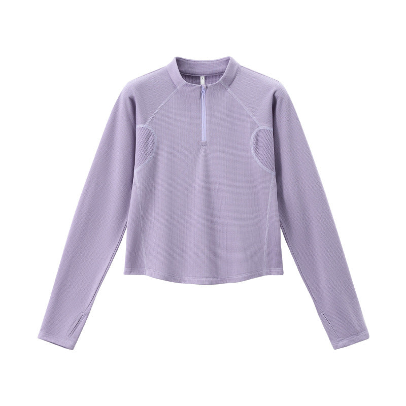Light men's sweatshirt with half zipper