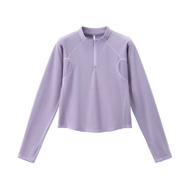 Light men's sweatshirt with half zipper