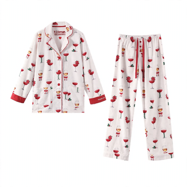 Women's Pajamas, Cotton, brushed on both sides, warm