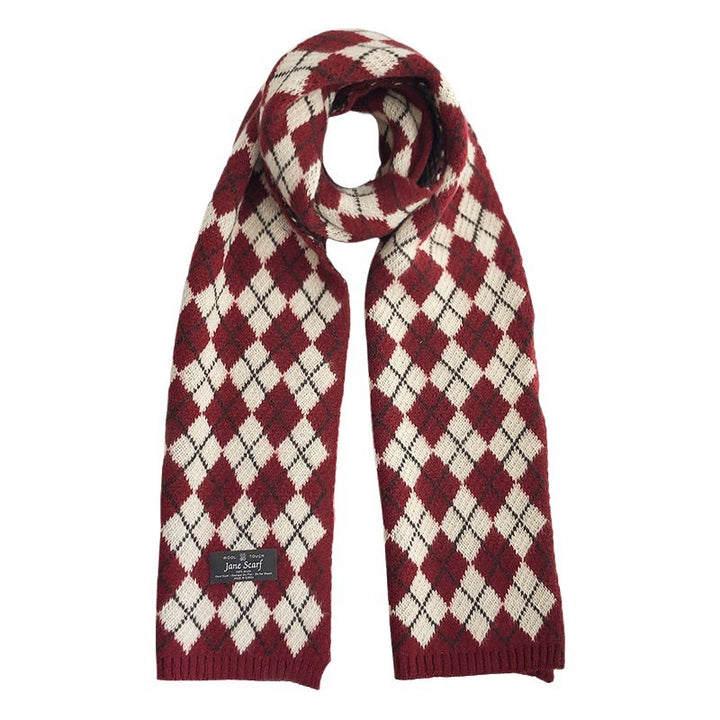 Checked knit scarf, 148x20 cm