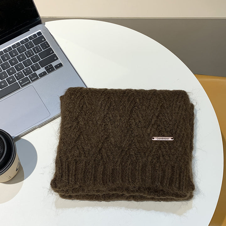 Knitted scarf made of alpaca wool blend, fashionable