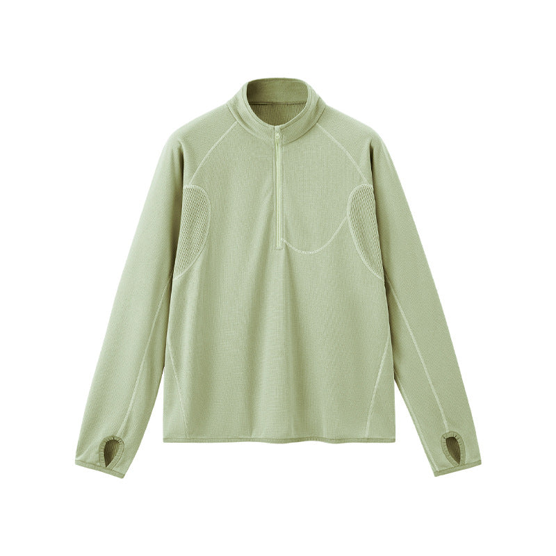 Light men's sweatshirt with half zipper
