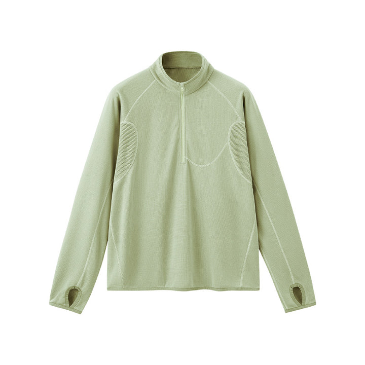 Light men's sweatshirt with half zipper