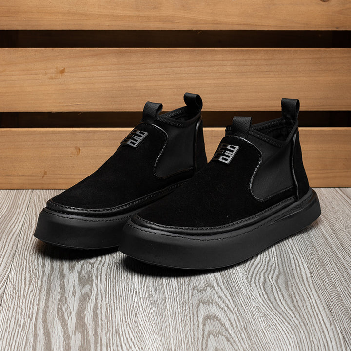 Men's ankle boots, suede look, lined or unlined