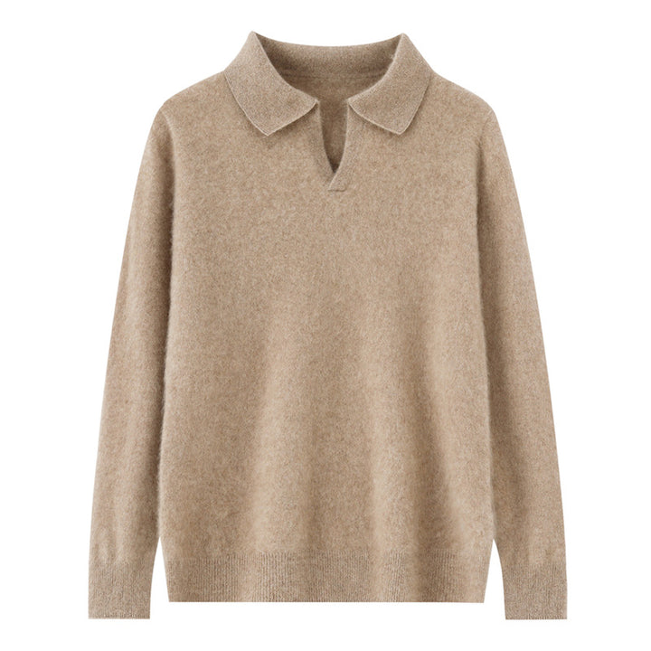 Men's wool sweater with collar, business casual