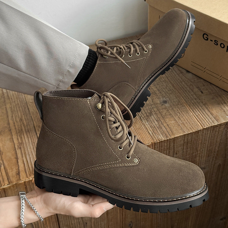Work boots for men, suede look, British style