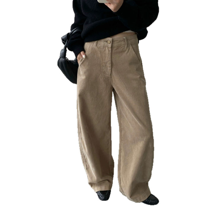 Cotton cord trousers, wide cut, lined, Autumn/Winter