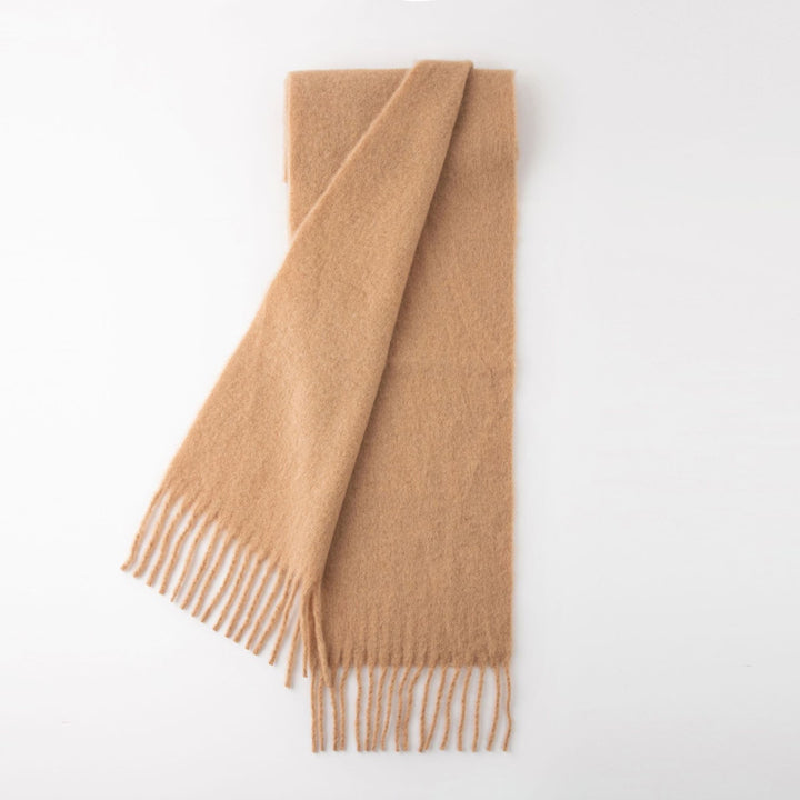 Fluffy wool-alpaca wool blend scarf