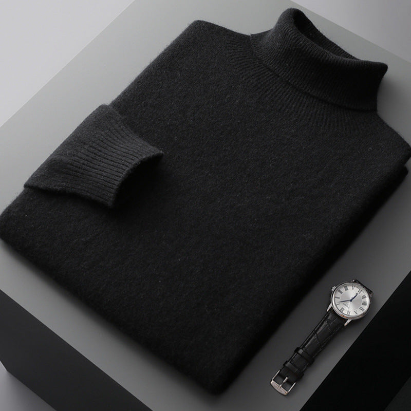 Men's wool pullover, roll neck, 350g, warm