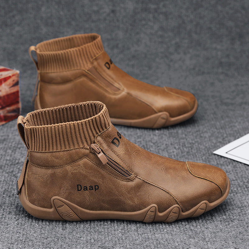 Men's vintage-style boots, slip-on