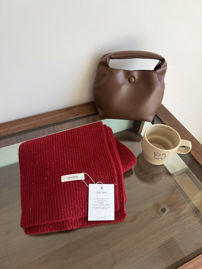 Thicker merino wool knitted scarf