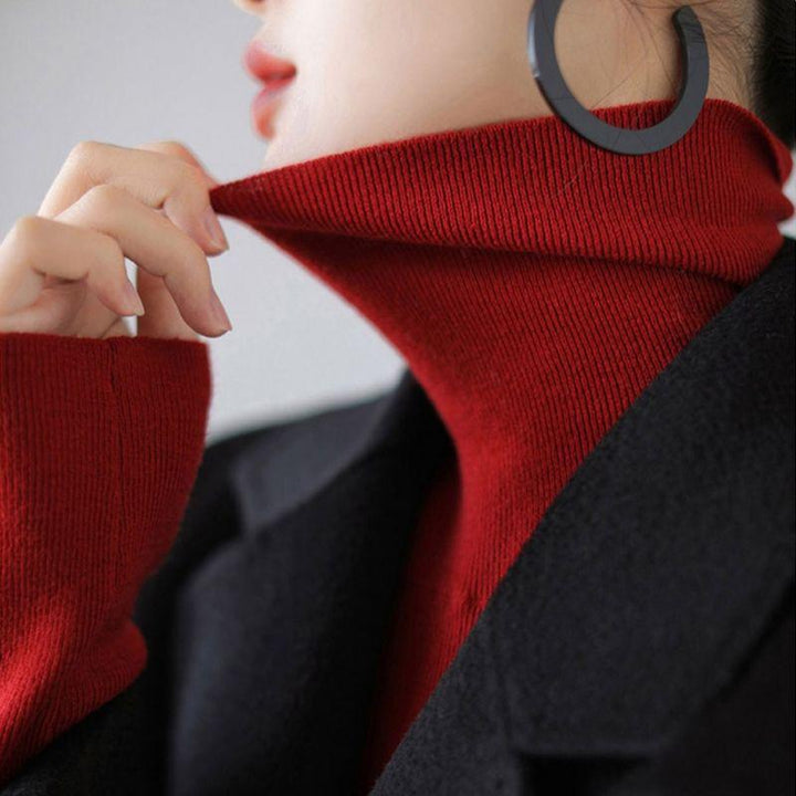 Fitted turtleneck sweater, various colors