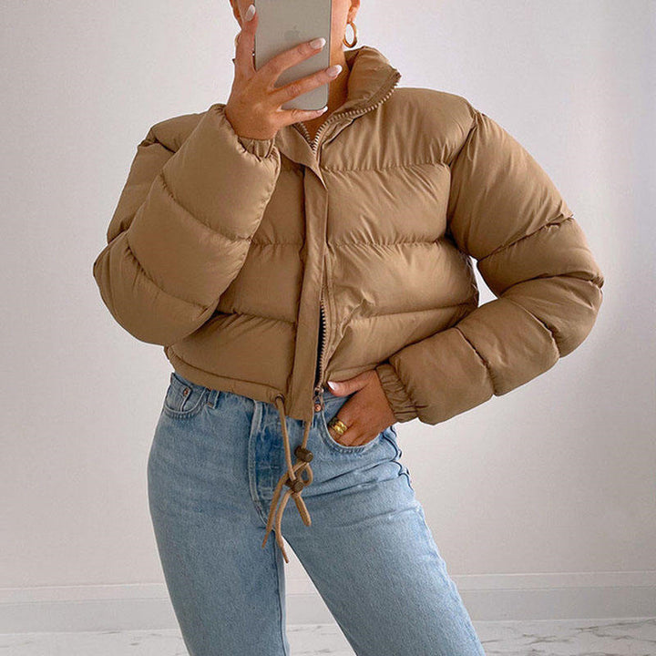 Quilted winter jacket in oversized style