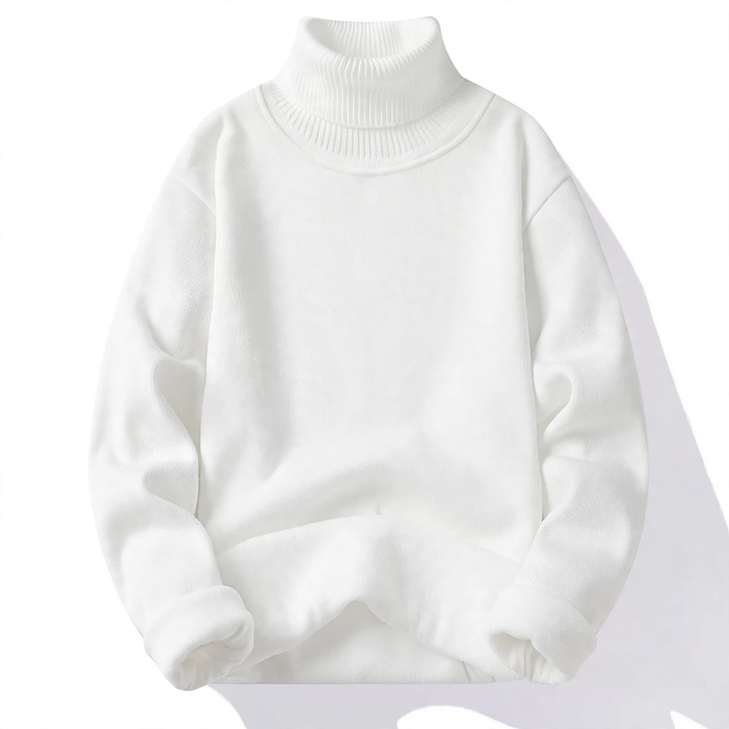 Men's knit sweater with high collar, body-hugging
