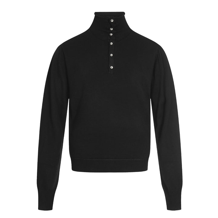 Unisex knitted sweater, oversized, stand-up collar