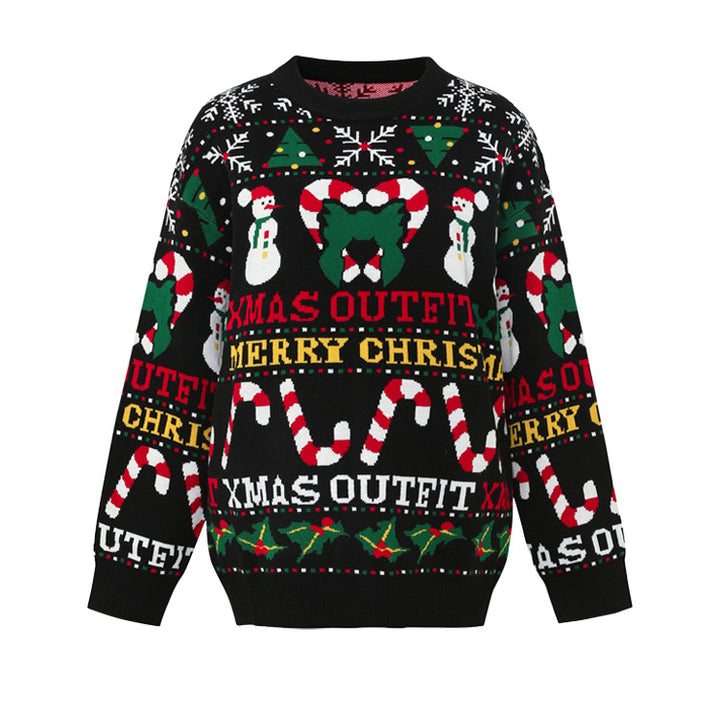 Festive Jacquard Knit Sweater