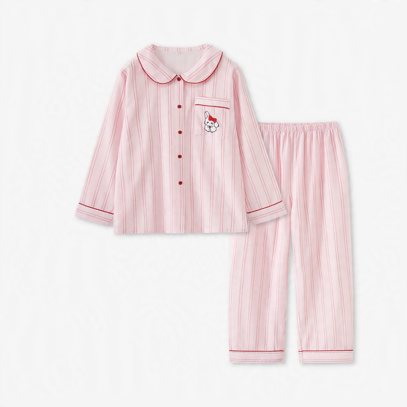 Cotton Pajamas for Couples in Striped Design