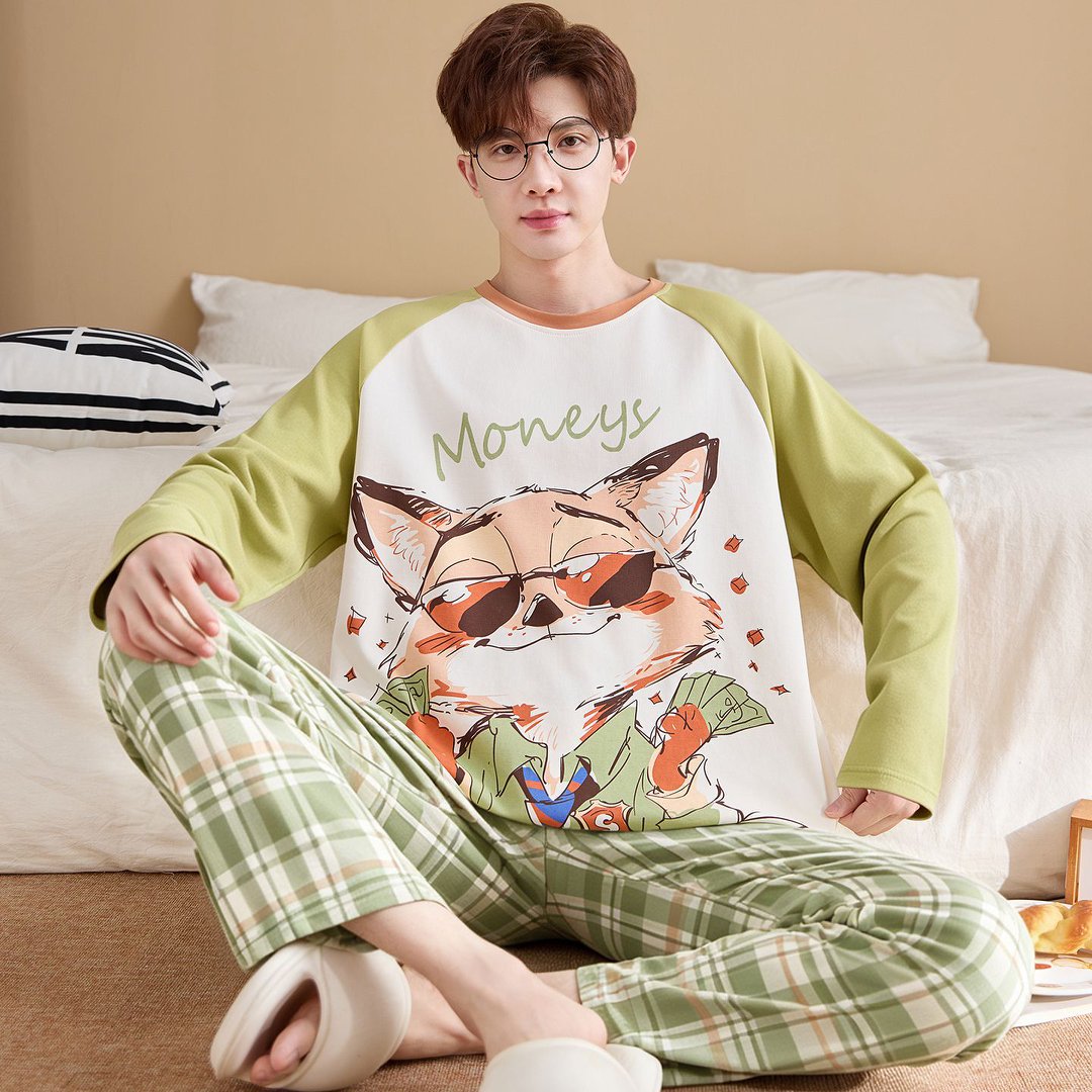 Men's Pajama Set, Cotton, Long Sleeve, Plus Size