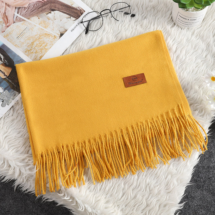 Winter scarf with fringes, 200x70 cm
