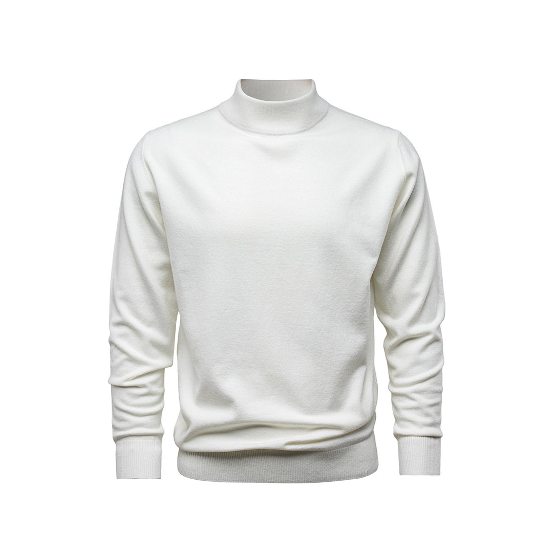 Men's sweater with stand-up collar, solid color
