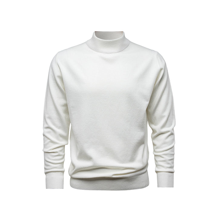 Men's sweater with stand-up collar, solid color