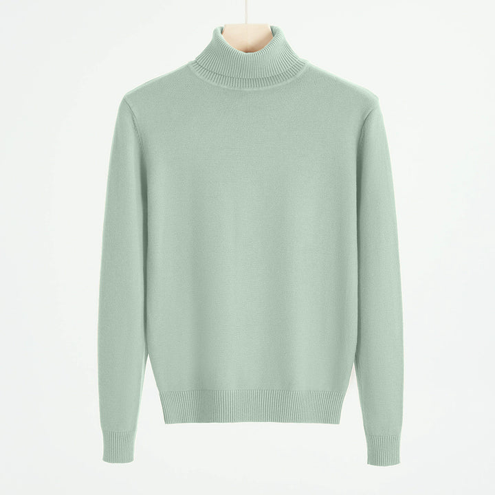 Men's knit sweater with turtleneck, warm