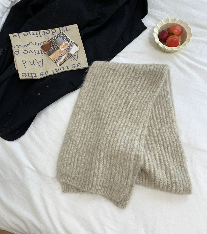 Soft Alpaca wool scarf, solid color, thick and versatile