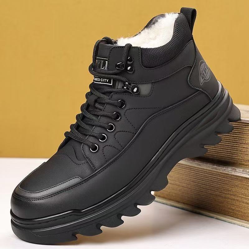 Padded men's winter boots, non-slip