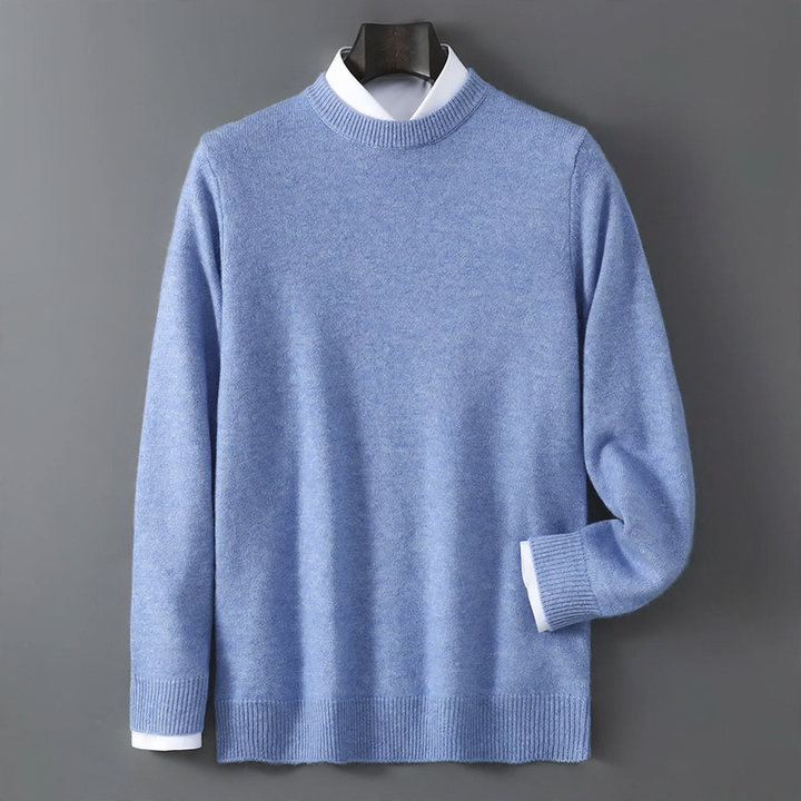 Men's knitted sweater, round neck, loose