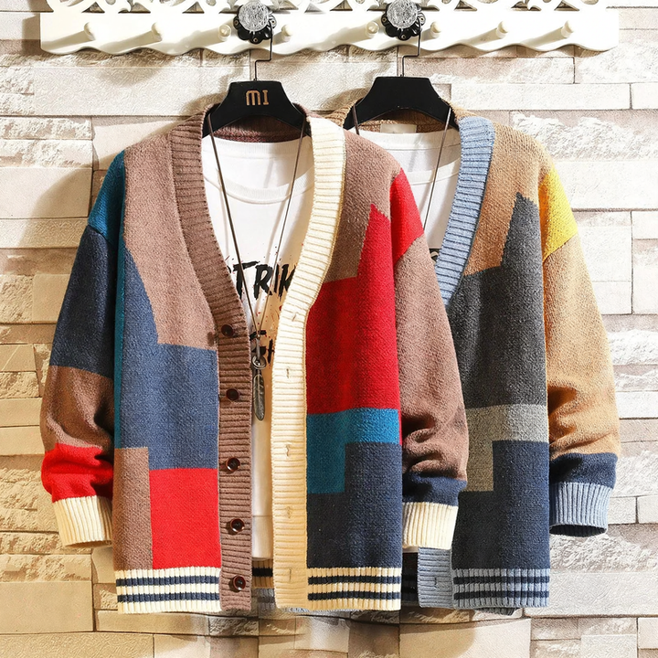 V-neck cardigan for men, loose fit