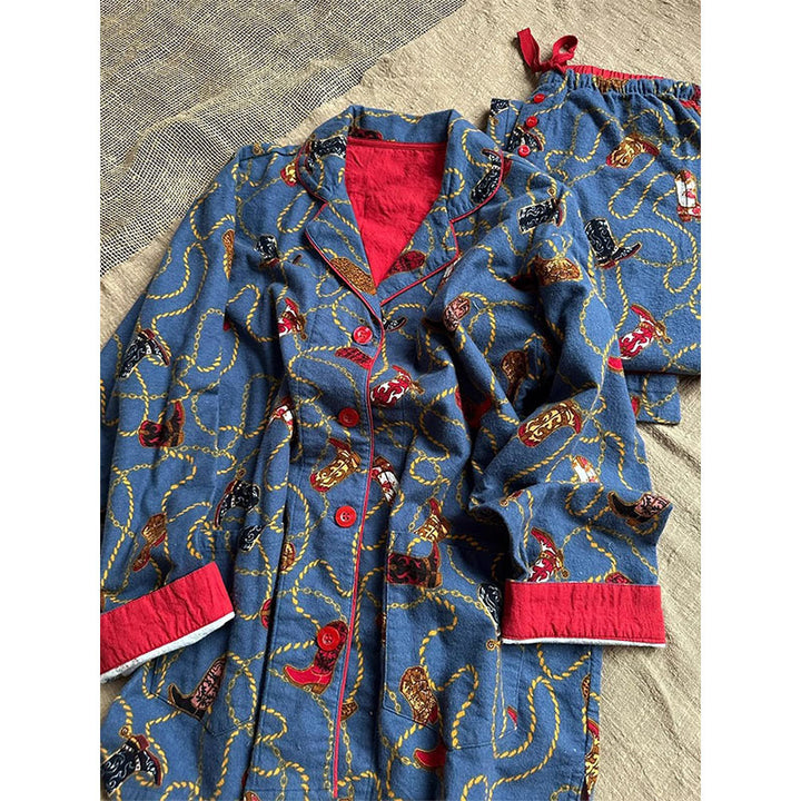 Ladies' house suit with cartoon print, long sleeve