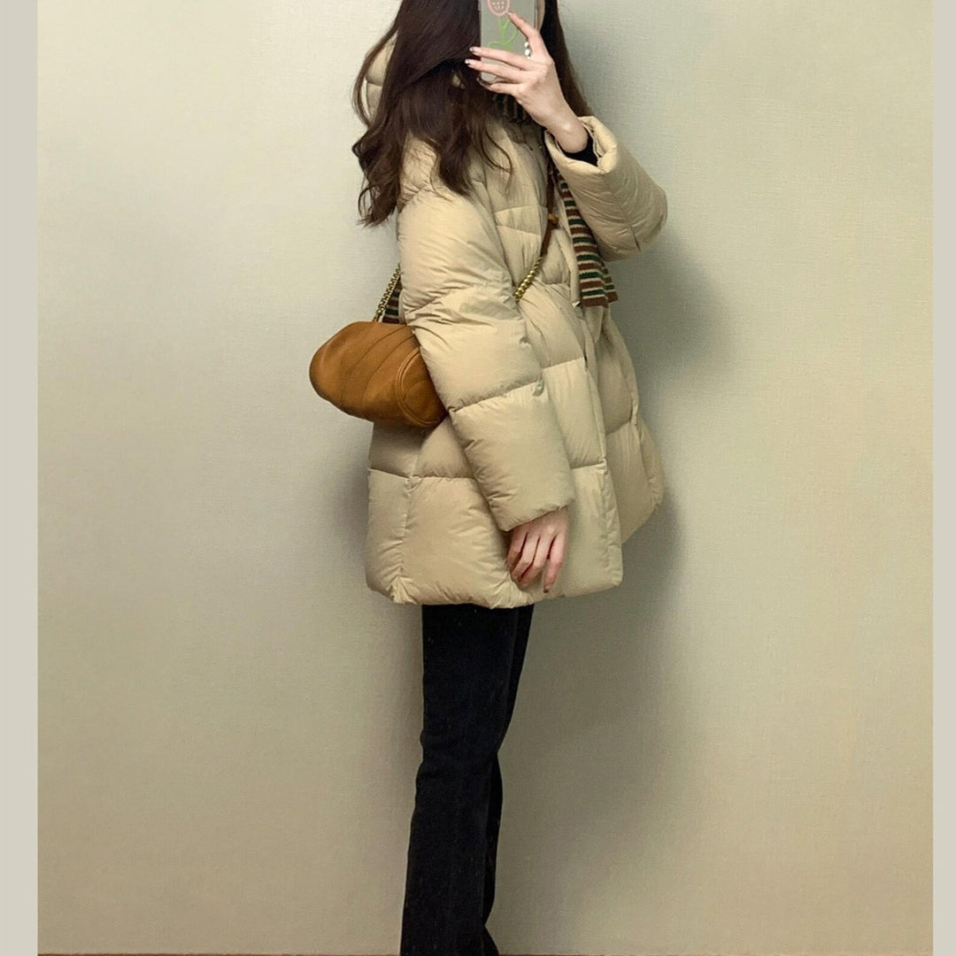 Mid-length women's quilted jacket in Korean style