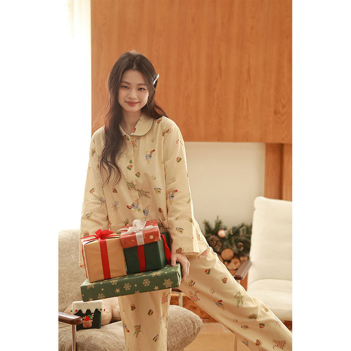 Women's House Suit, Cotton, Brushed, Christmas Motif