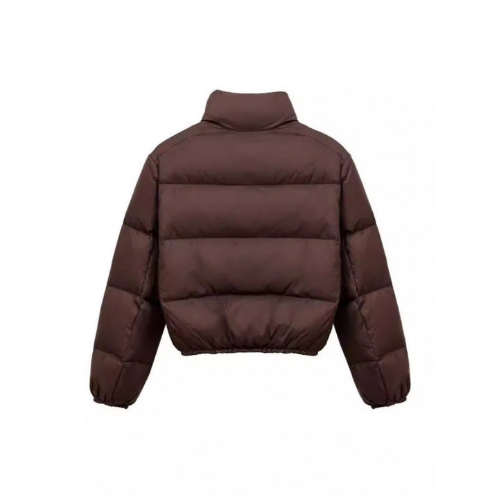 Short women's quilted jacket with zipper