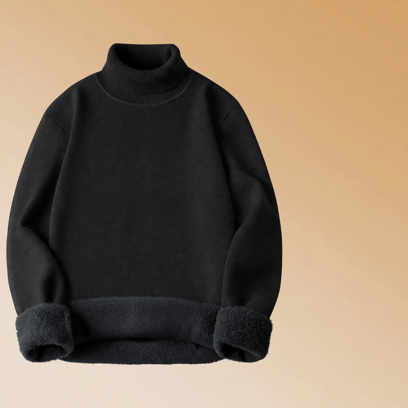 Men's turtleneck sweater, lined, modal blend, 350g