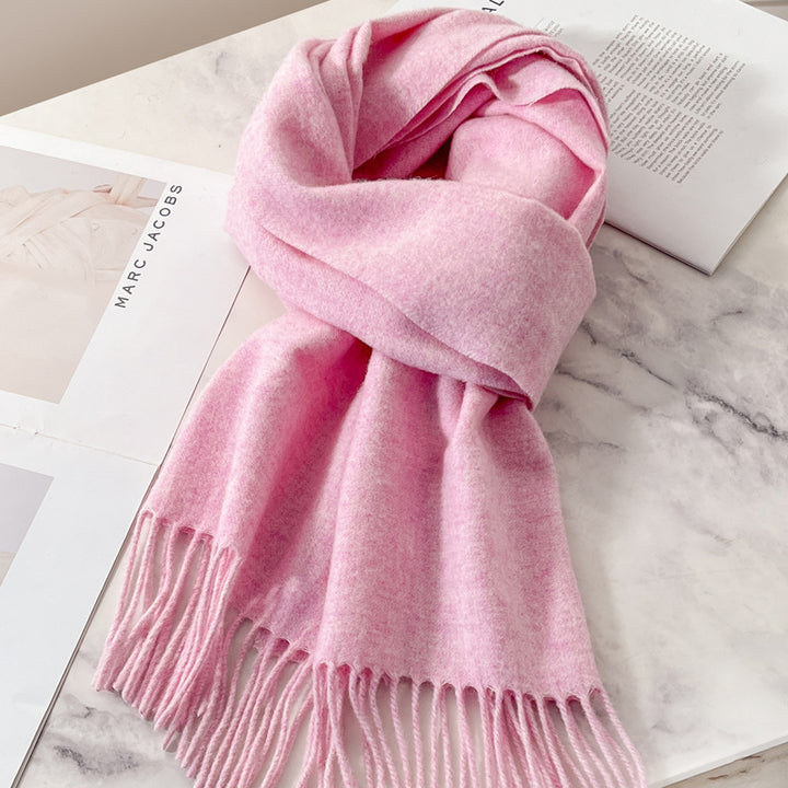 Solid color wool scarf, 188x32 cm