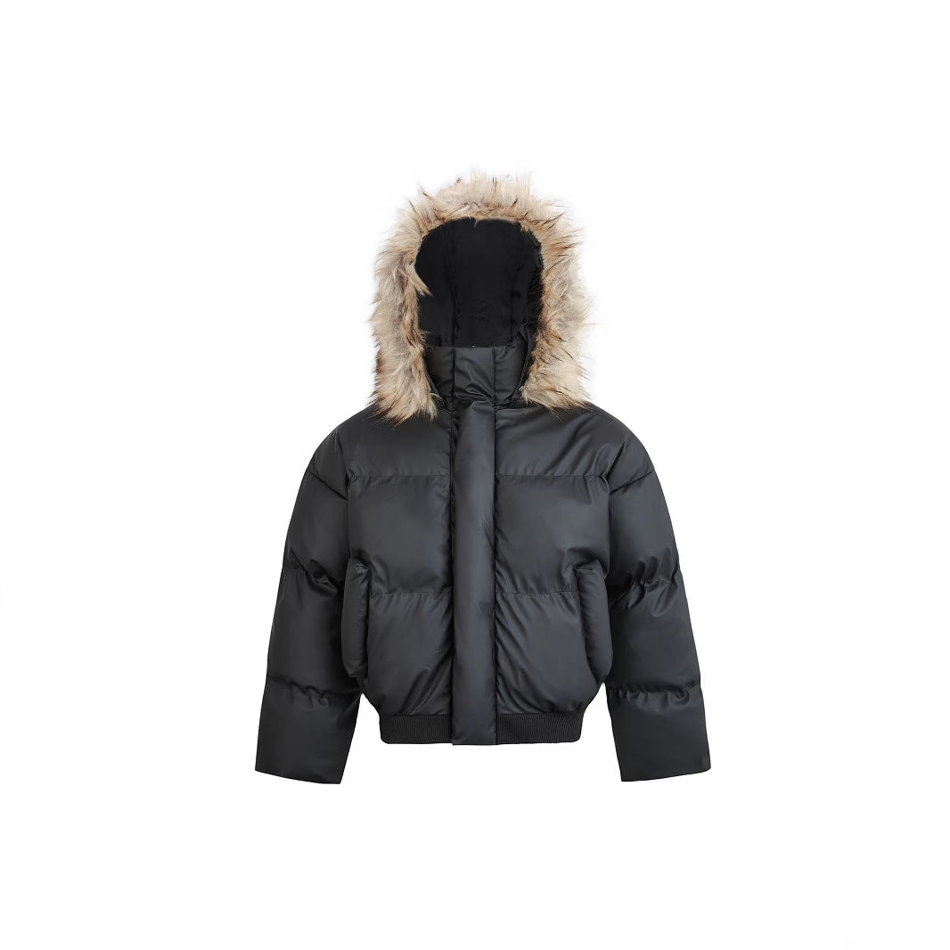 Padded men's jacket made of PU leather