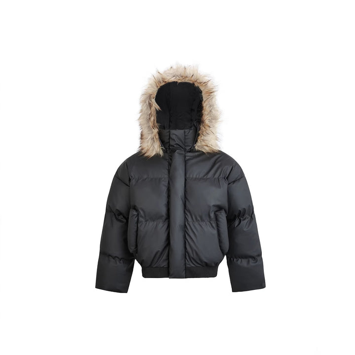 Padded men's jacket made of PU leather