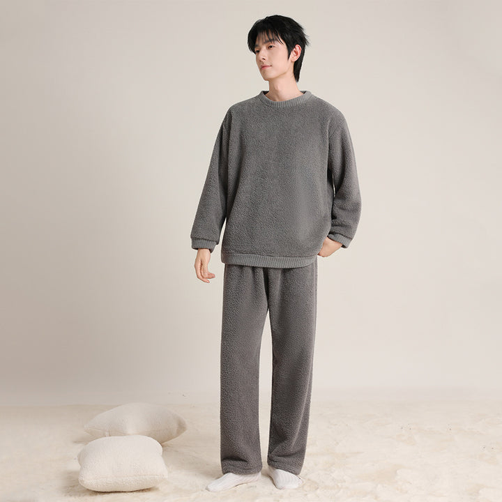 Cozy lounge set for couples, round neck