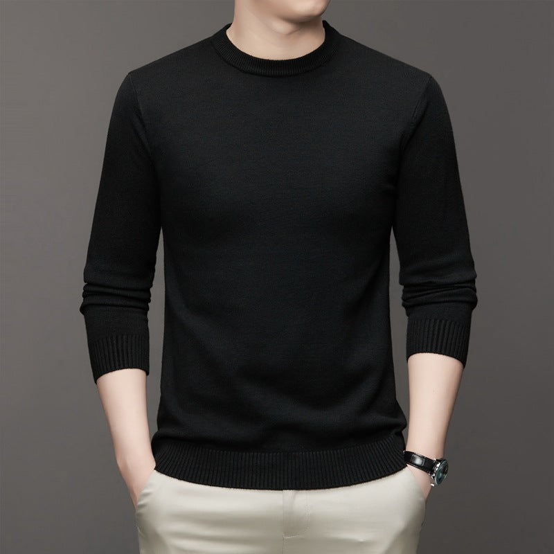 Men's knit sweater, stand-up collar, slim fit