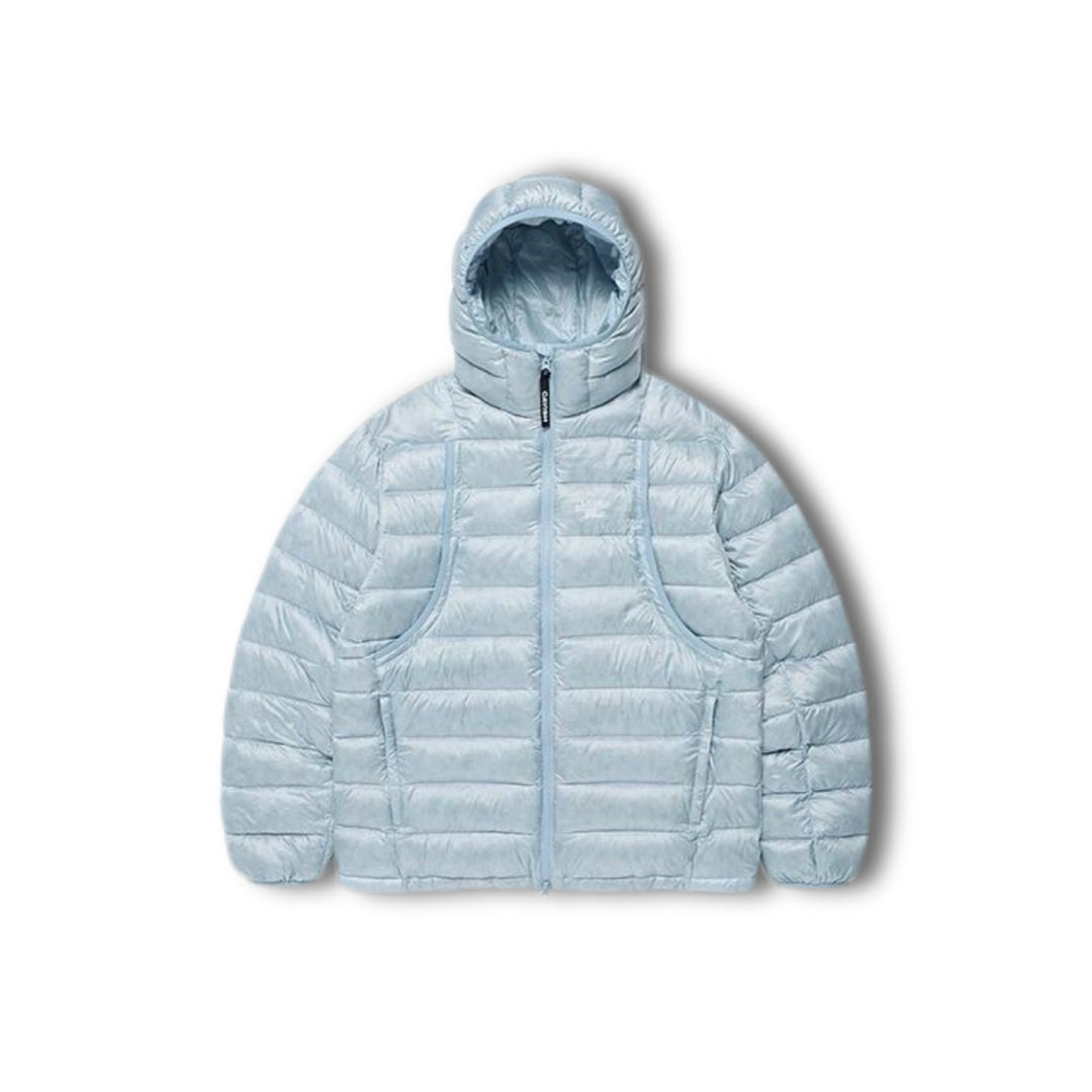 Light women's down jacket with hood