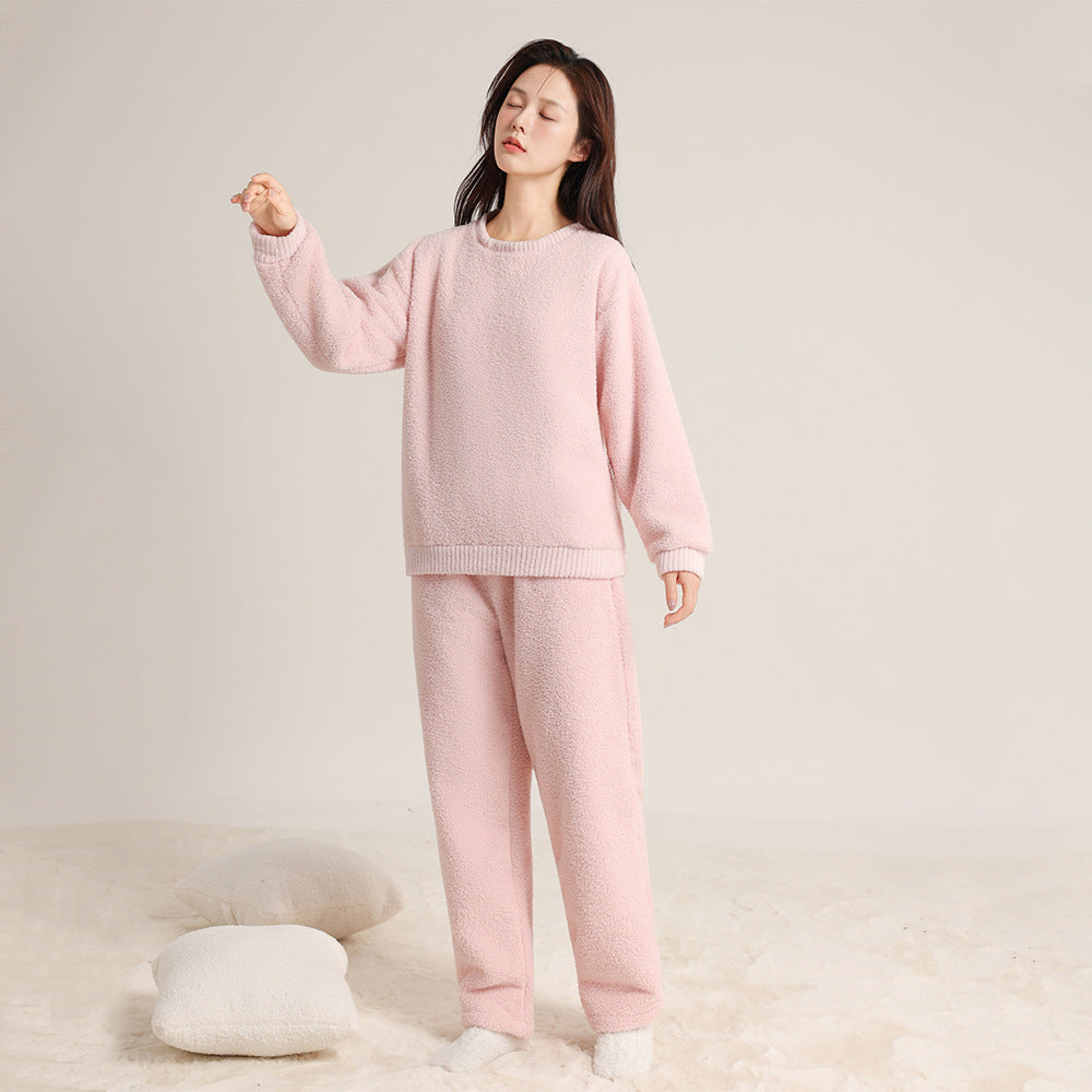 Cozy lounge set for couples, round neck
