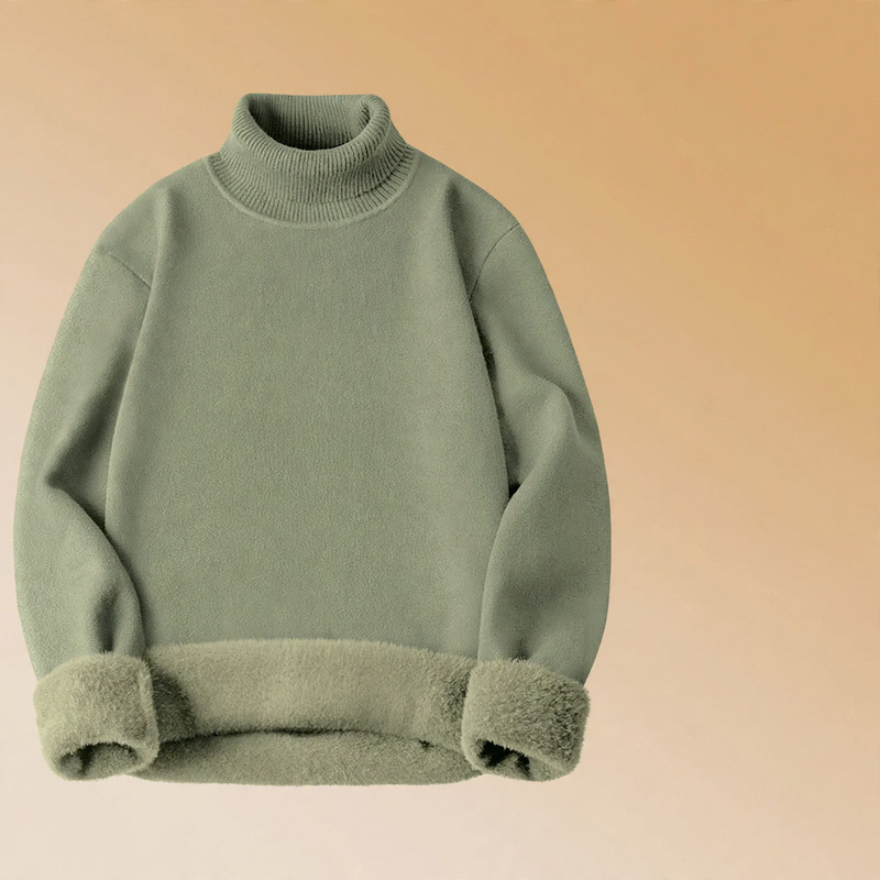 Men's turtleneck sweater, lined, modal blend, 350g