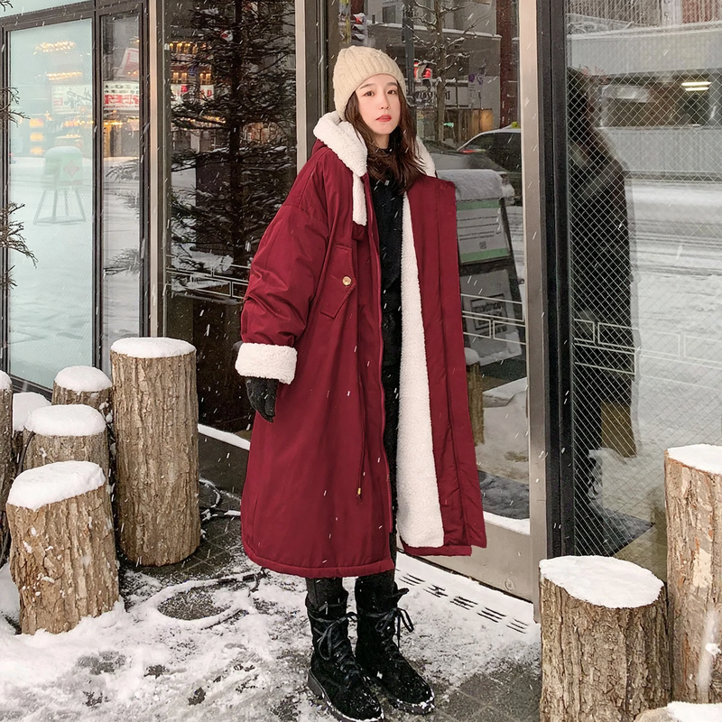 Padded women's winter jacket, mid-length