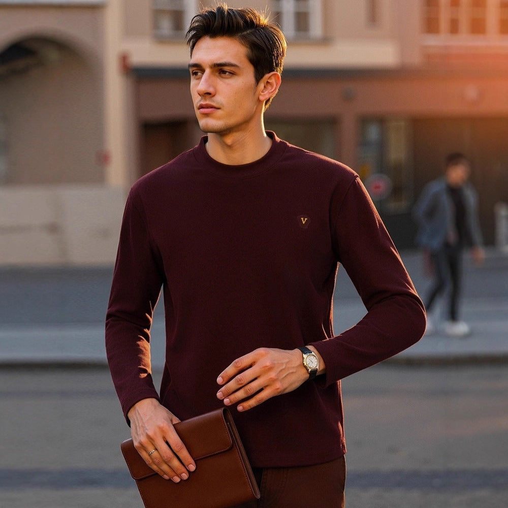 High-quality knitted sweater with embroidery for men