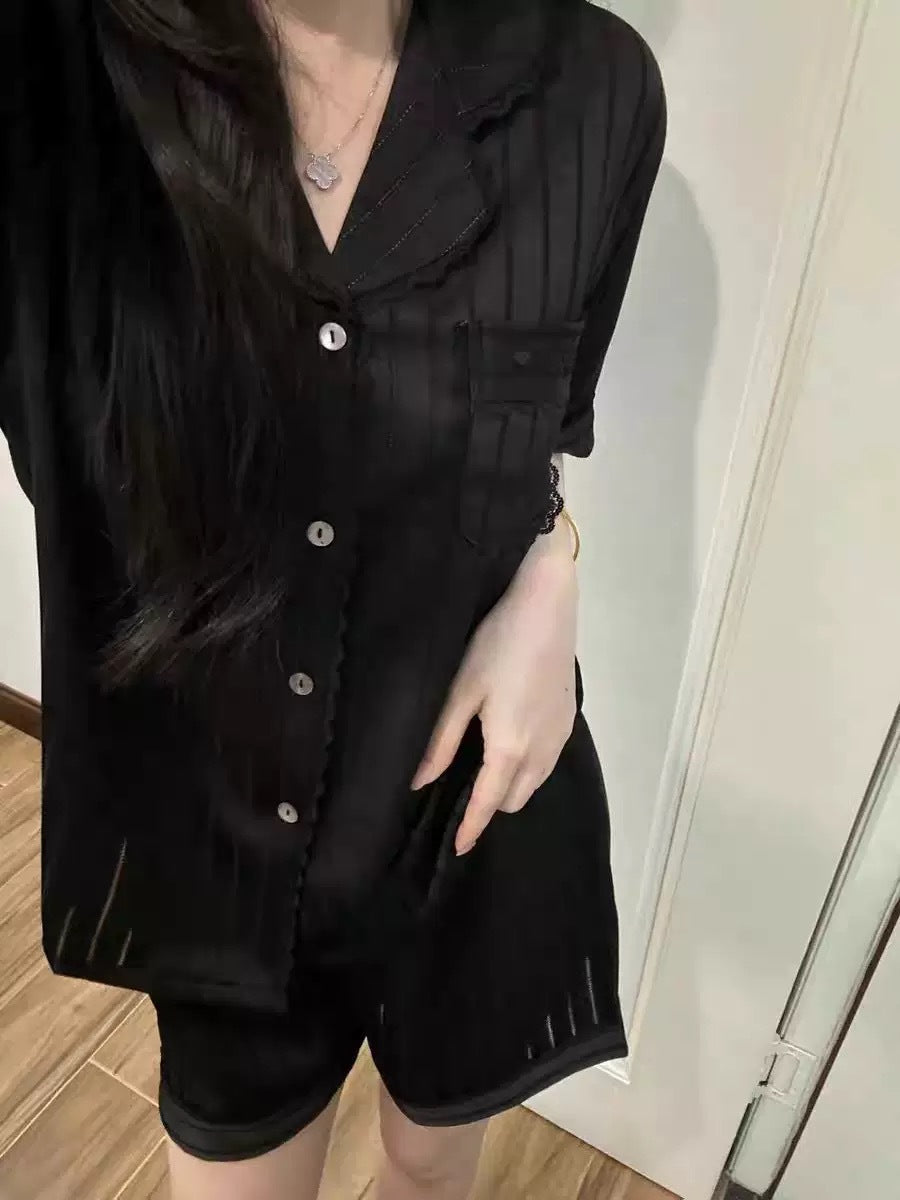 Ladies' pajamas, ice silk, long, with texture