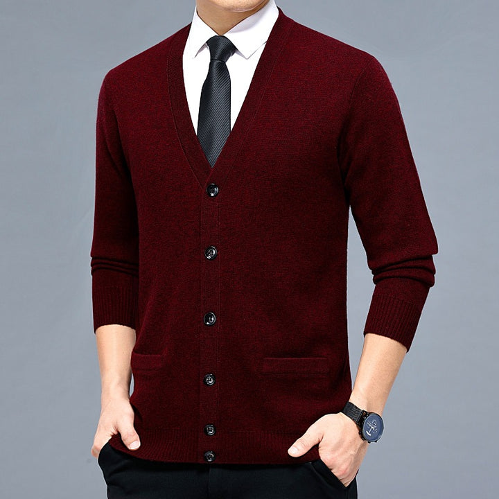 Striped V-Neck Cardigan for Men