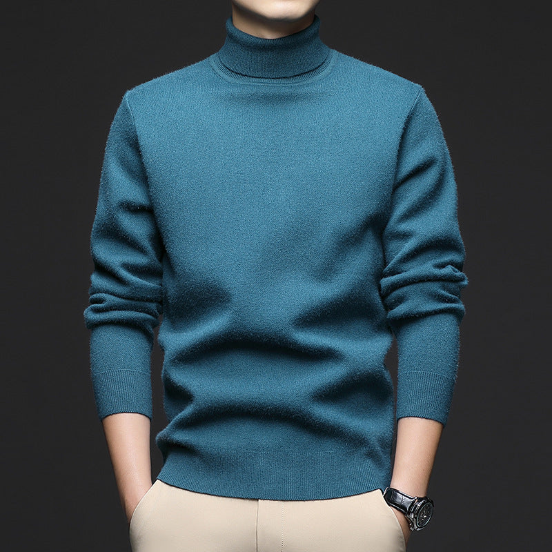 Men's turtleneck sweater, knitted, warm, for winter
