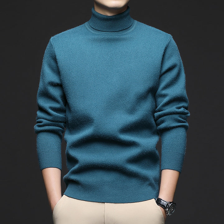 Men's turtleneck sweater, knitted, warm, for winter