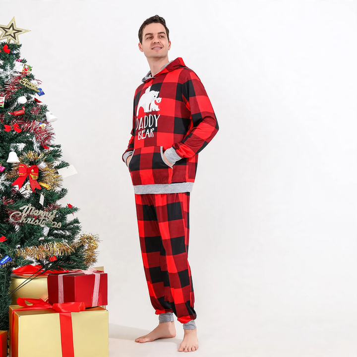 Christmas Pajama Set for the Family, Knit Look Print